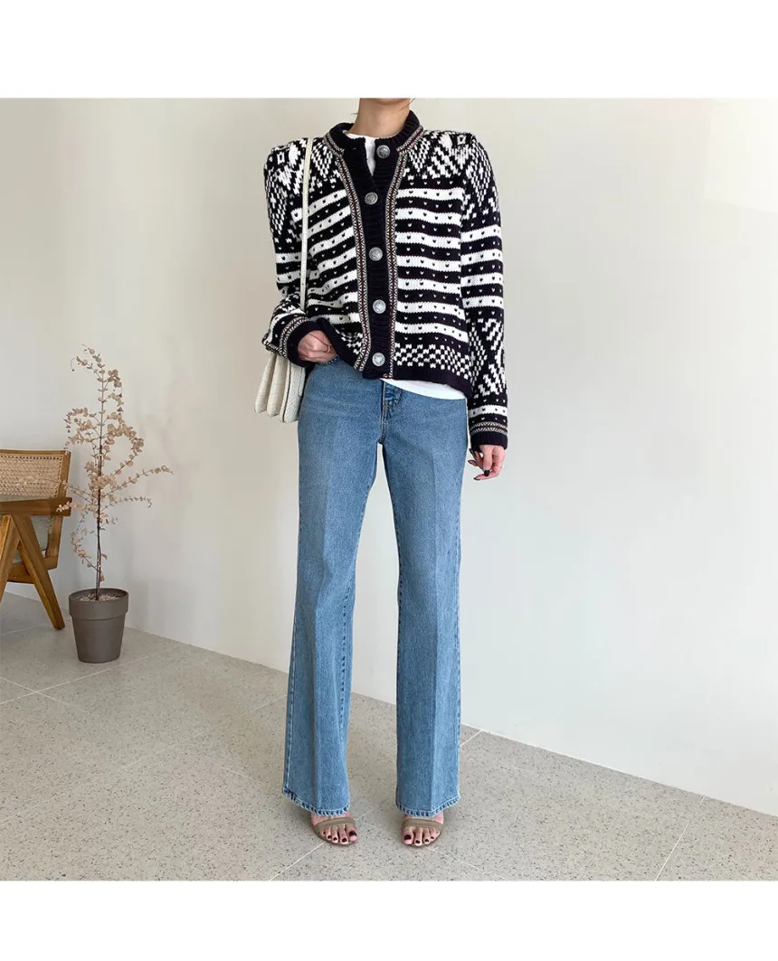 

Women Winter Knitted Cardigans 2020 Geometric Patterns Keep Warm Sweaters Jacket Long Sleeve Single-Breasted Jumper Coat