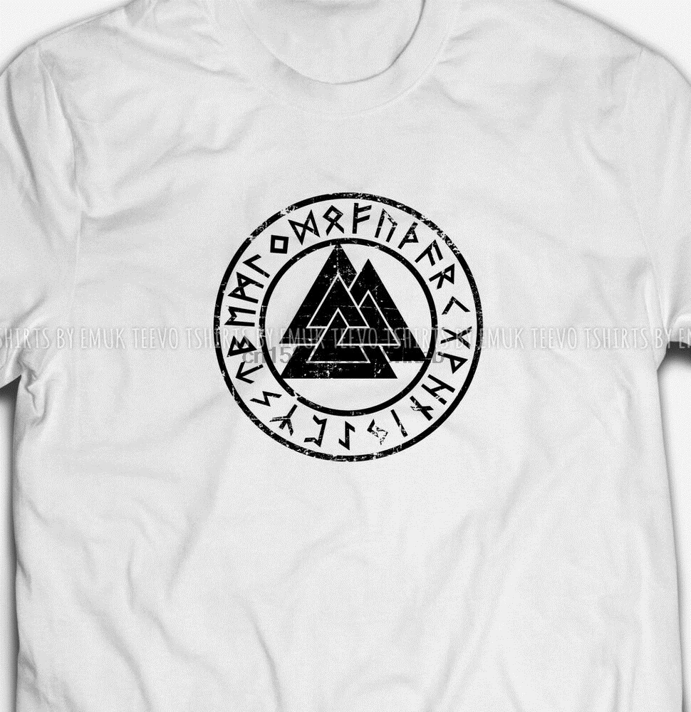 Мужская или женская футболка с рисунком Викинга трикотажная из 100% хлопка |