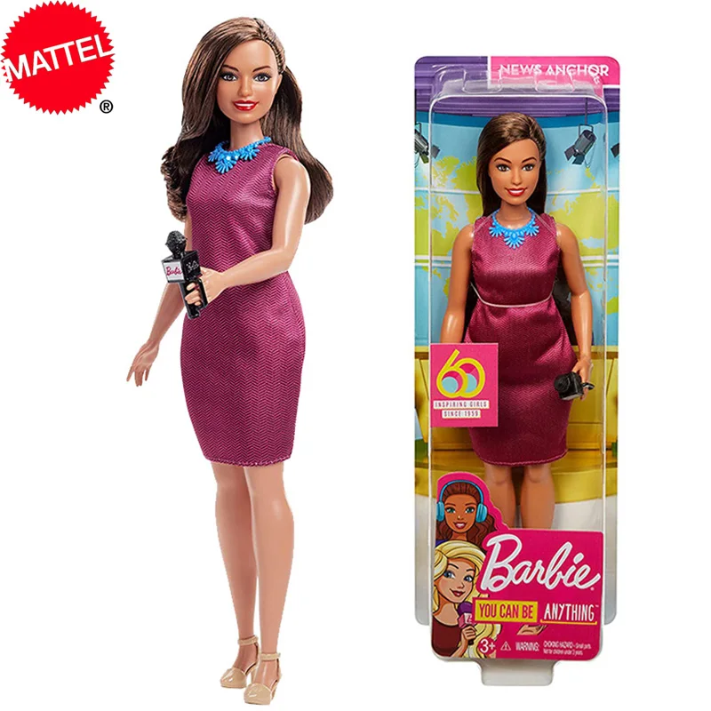 Оригинальные Mattel Барби новостей микрофон 60th Юбилей оккупации лимитированная