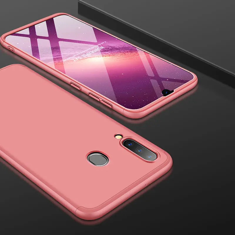 Для samsung Galaxy A40S чехол A40S 360 градусов полный чехол матовый чехол для samsung Galaxy A40S крышка со стеклянной защитой - Цвет: Rose gold