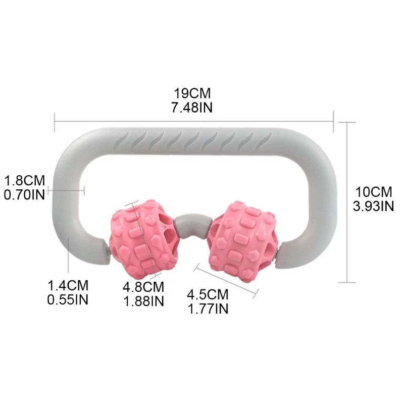 

Manual Pain Relief 2 Wheels Muscle Massage Roller Plastic Handle Relaxation Massager Anti Cellulite Roller Yoga Portable