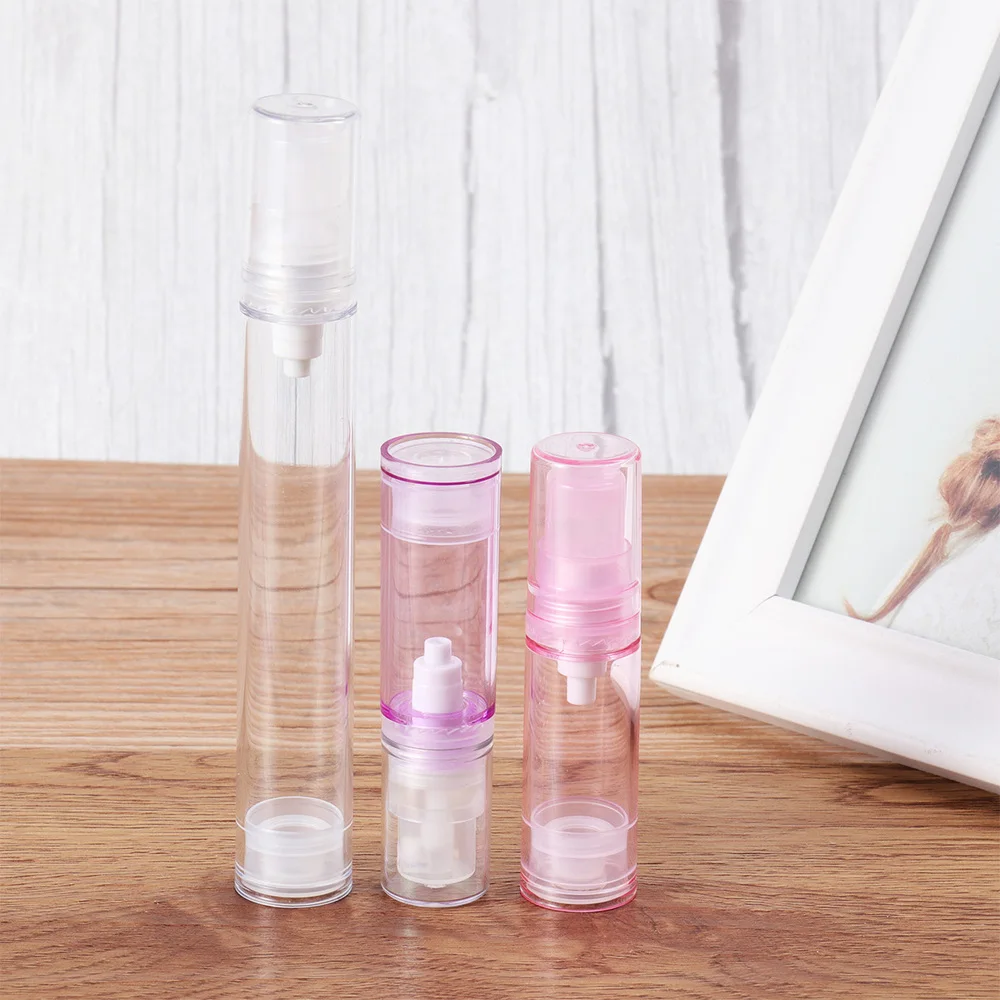 

10pcs Empty Vacuum Bottle Lotion Bottle Refillable Portable Dispenser Bottle Travel Liquid Storage Bottle (Assorted Colo