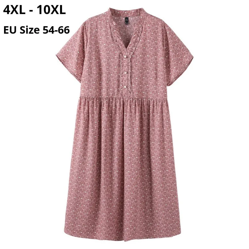 

Plus Size 10XL 9XL 8XL 4XL Women Short Sleeves Summer Dresses Femme Print Chiffon Slim Clothing Bohemian Dress For Mujers