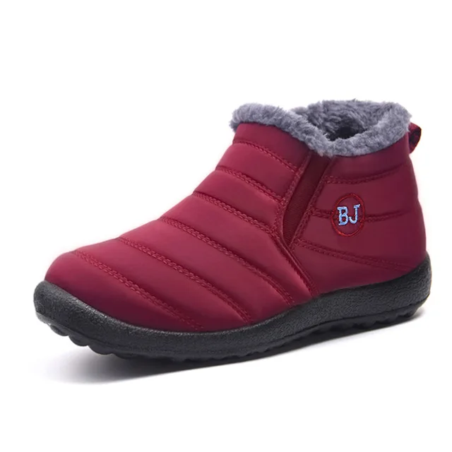 Women-Red-351 Акция г. Новая зимняя мужская обувь зимние ботинки теплые замшевые лоферы, теплая плюшевая мужская хлопковая обувь с бархатом, сохраняющая тепло - Цвет: Women-Red-351