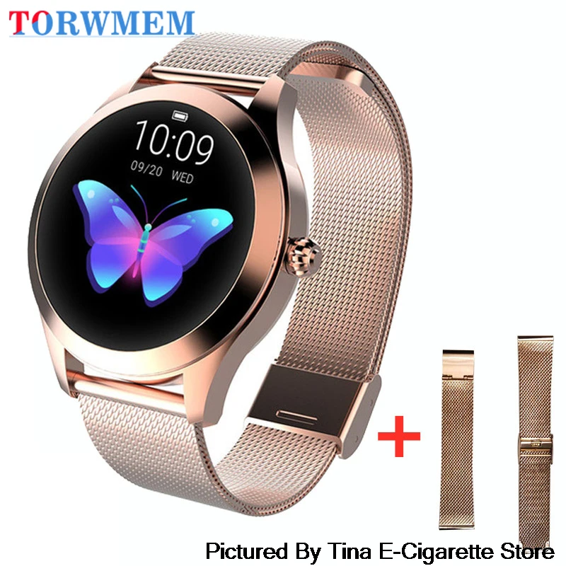 Умные часы KW10 для женщин 2020 IP68 Водонепроницаемые мониторинг сердечного ритма