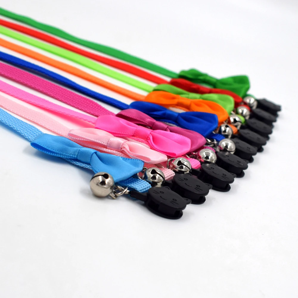 

1Pcs Adjustable Dog Cat Bow Tie Collar With Bells Kitten Necktie Collar Accessories Cat Collar with Bow