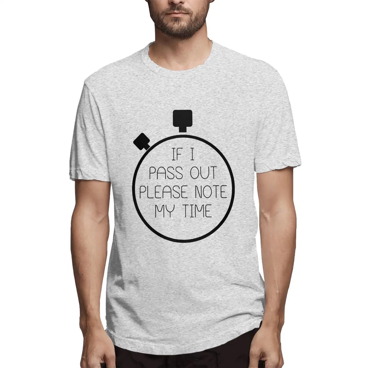 

If I Pass Out Please Note My Time! Funny Crossfit Men Funny Tee Shirt Short Sleeve O Neck T-Shirt Cotton 4XL Clothing