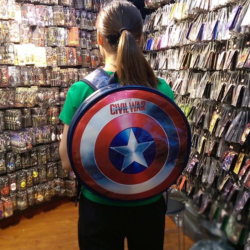 42 см disney marvel Капитан Америка Мстители щит рюкзак сумка для студентов|Плюшевые