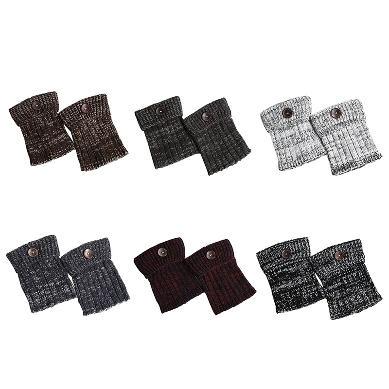 Теплые зимние цветные женские смесительные полоски для пуговиц гетры ног
