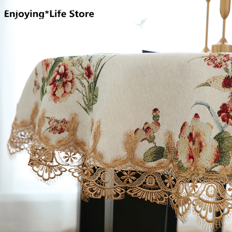 

European Round Tablecloth Home Decoration Tablecloth Christmas Table Cover Round Tablecloth Wedding Decoration