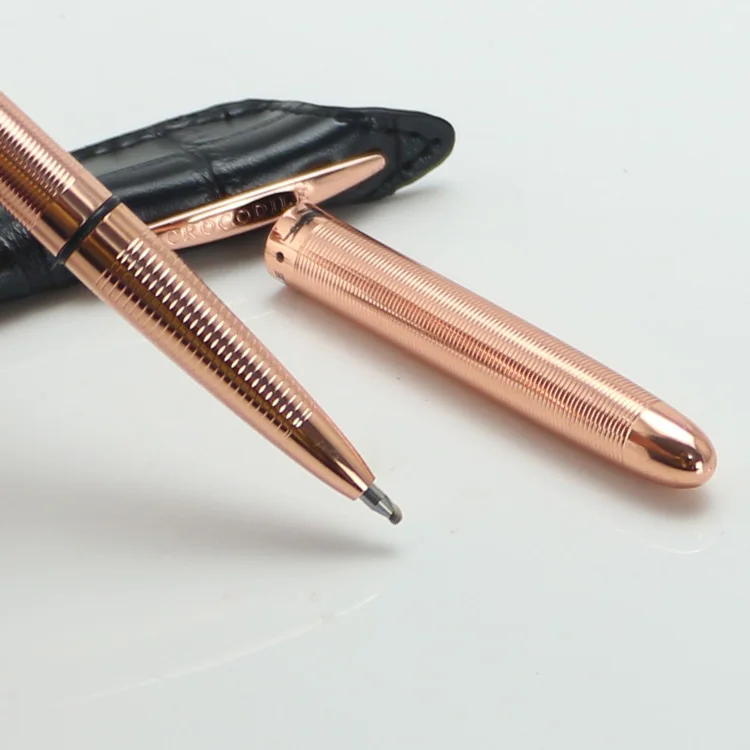 Компактная шариковая ручка с тиснением под крокодила 9 см|pen rose|pen rose goldballpoint pen |
