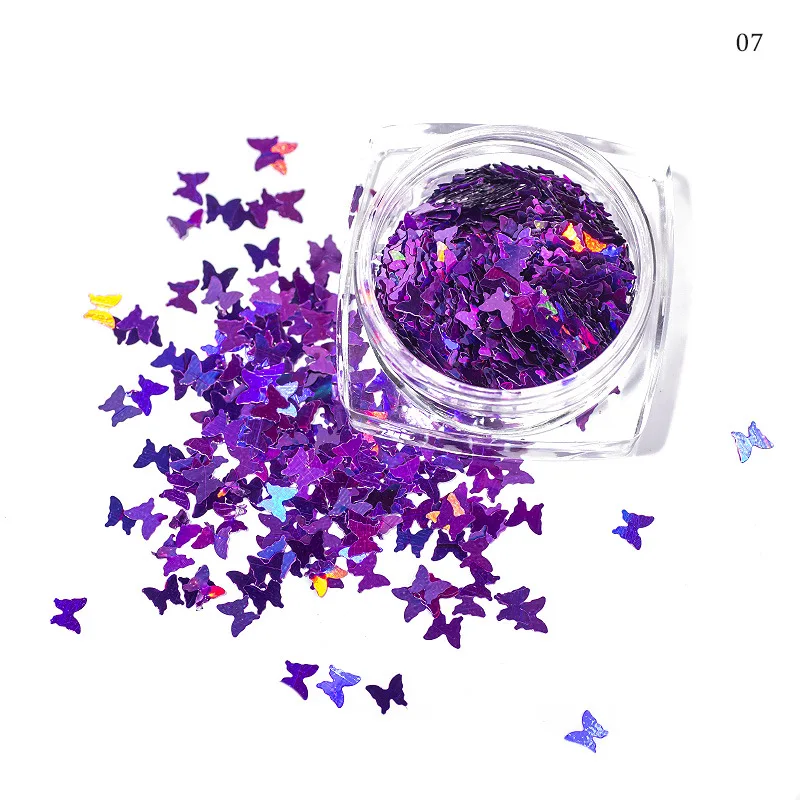 New Holo Laser Colorful Shining Butterfly Glitter For Nails Art Japanese Korean Style Sequins Body Face Party DIY Decor | Красота и