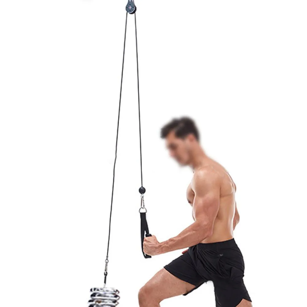 

Fitness DIY Pulley Cable Machine Portable Ttachment System Trainning Travel Silent Arm Biceps Triceps Non Slip Hand Strength