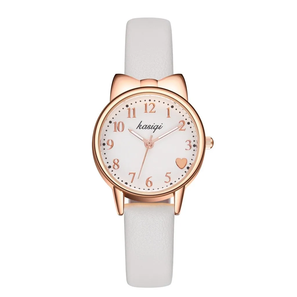 Женские наручные часы reloj mujer женские с кошачьими ушками студенческие ремешком