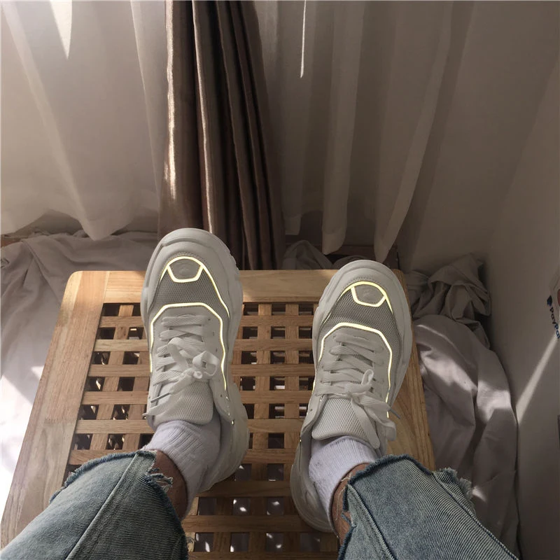 19 супер пожарная Пара Спортивная обувь женская повседневная Светоотражающая