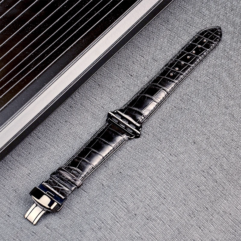 Ремешок из натуральной кожи аллигатора для Apple Watch 4 5 3 2 1 44 мм 40 браслет iWatch 42 38 с