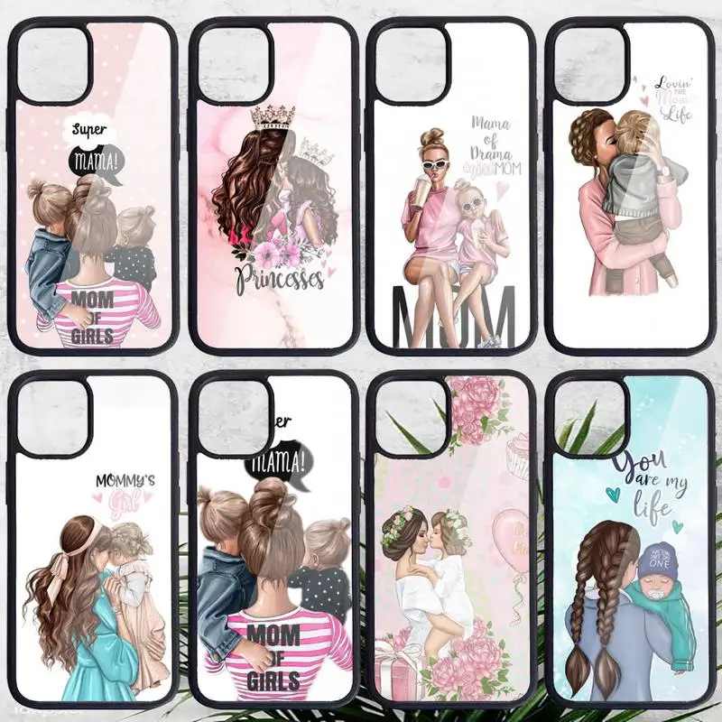 

Baby Super Mom Phone Cases PC for iPhone 11 12 pro XS MAX 8 7 6 6S Plus X 5S SE 2020 XR