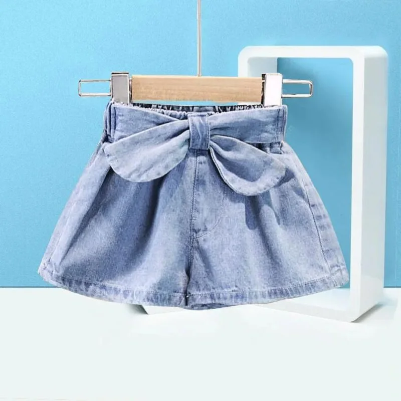 Лето 2021 детские шорты модные тонкие свободные джинсовые для девочек детская