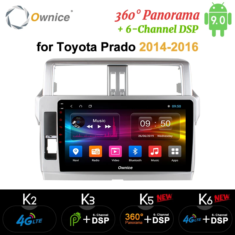 Owice 10 1 &quotAndroid 9 0 Восьмиядерный K3 K5 K6 для TOYOTA PRADO/LC150/150 2014 2015 2016 автомобильный Радио