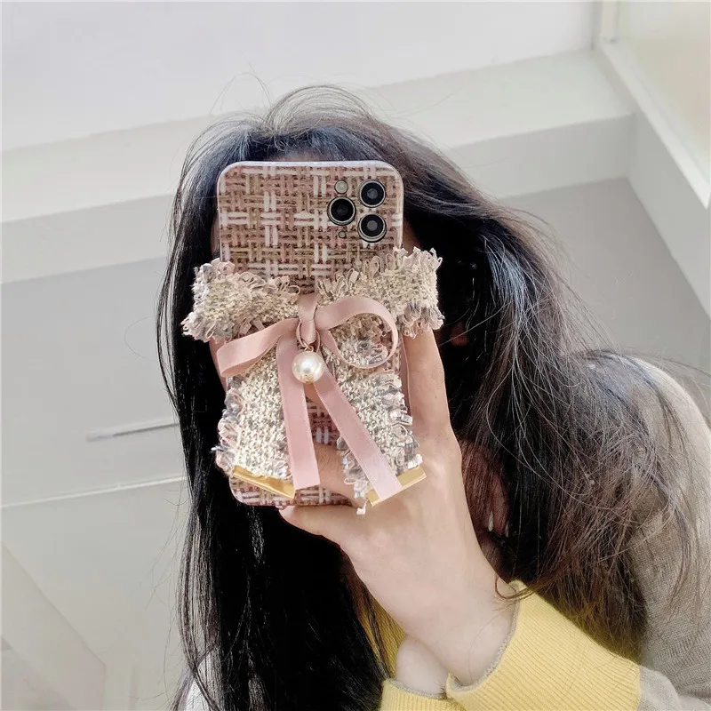 Зимний стиль бант Чехол для телефона чехол детей возрастом от 12 11 Pro Max X XR XS 6 7 8