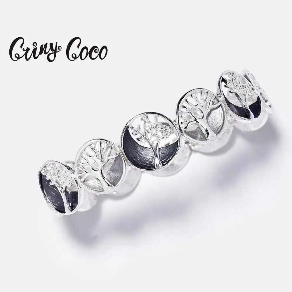 Женский браслет в форме дерева жизни Cring Coco регулируемый из сплава с эмалью