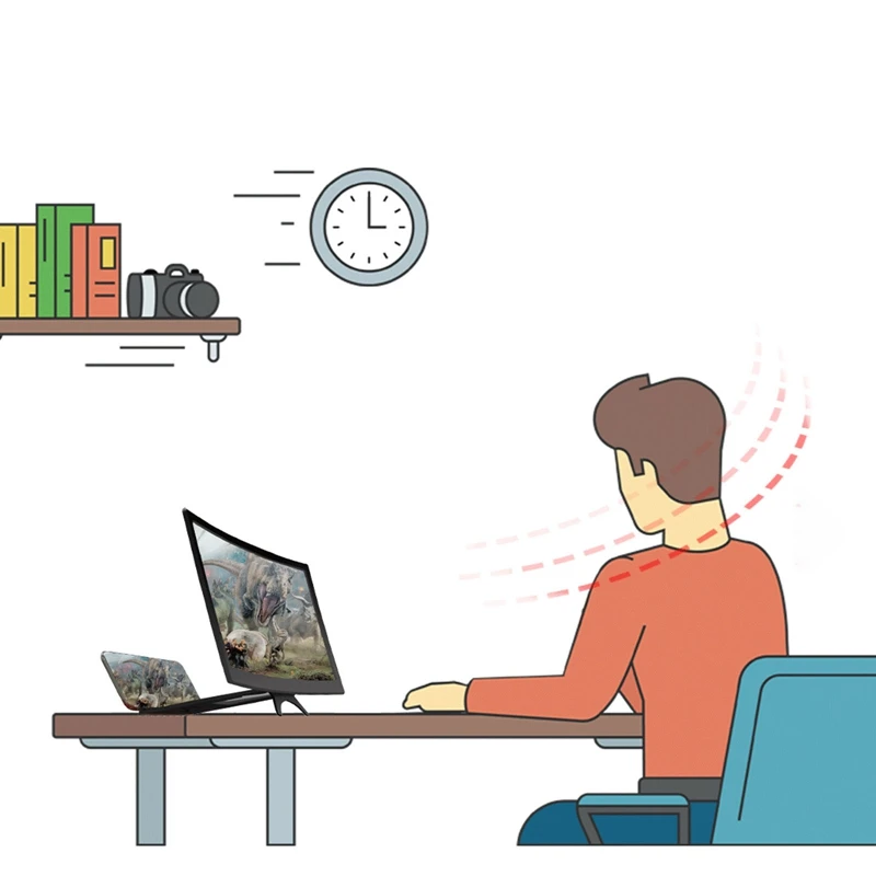 14-дюймовый большой экран 3D HD усилитель изогнутый мобильная лупа для экрана