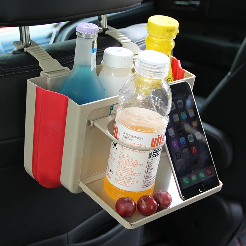 

Car Seat Back Organizer ABS Pad Bag Car Storage Organizer Foldable Table Tray Travel Storage Bag Auto Accessories