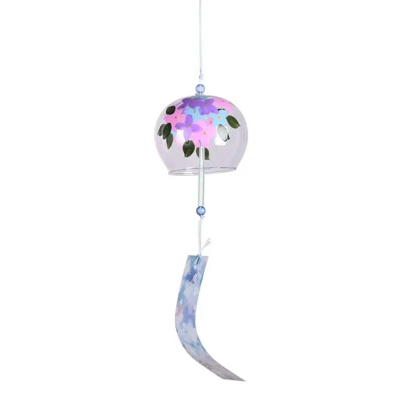 F Wind Chimes Japan Style Wind Bells Wind Chimes Minimalism Handpaint Sakura Glass Home Garden Hanging Wind Bells Decoration - Цвет: F