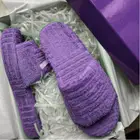 Женские роскошные брендовые тисненые хлопковые уличные универсальные Повседневные тапочки на толстой подошве, теплая пушистая женская обувь