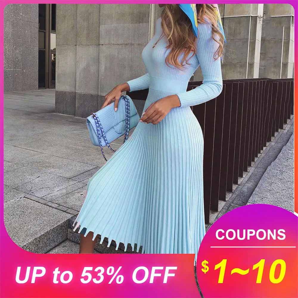 Женское трикотажное плиссированное платье элегантное офисное свитер в стиле