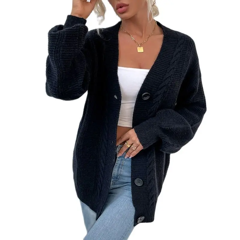 

Casual Women Sweater Cardigans Single Breasted Female Long Tops Streetwear Knitwear Women Outerwear Sweater Coats