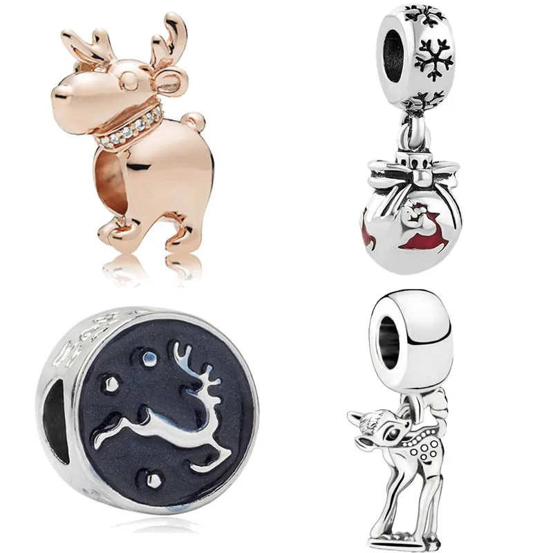Подвески в виде оленя Sika 4 вида подходят для оригинального браслета pandora и сделай