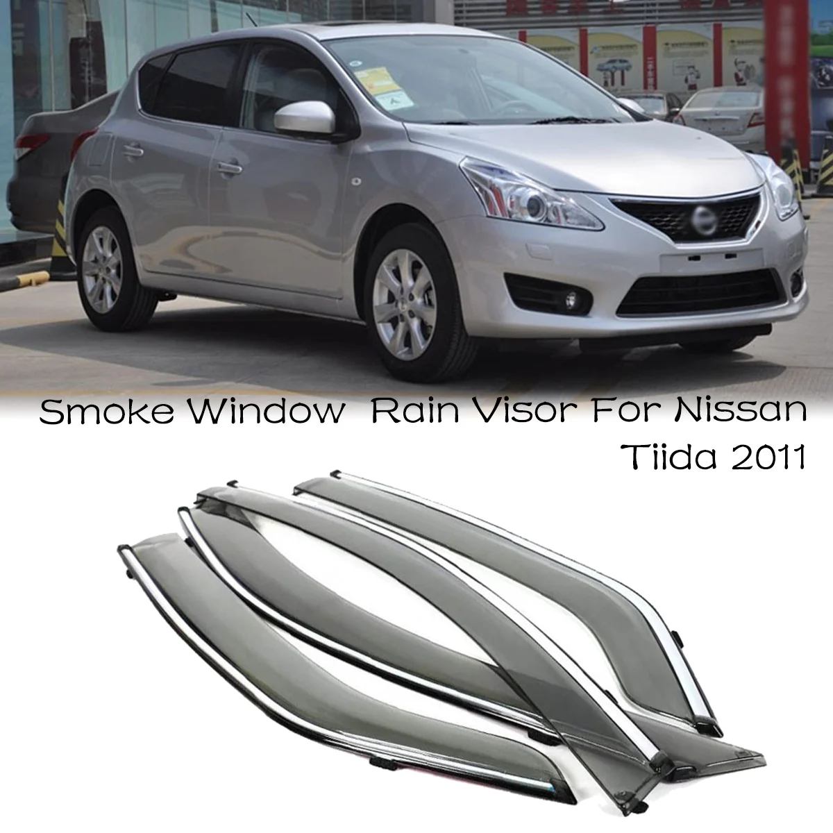 4 шт. отражатели для боковых окон Nissan Tiida 2011|shield|shield visorshield deflector |