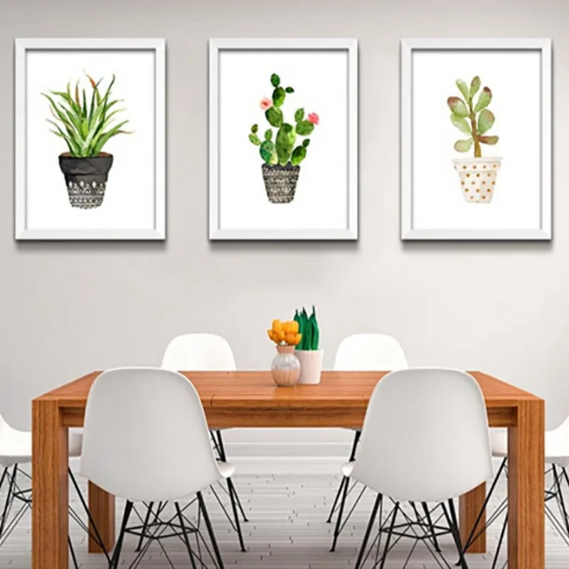 

Cactus Greenery Posters Home Decor Botanical Leaf Canvas Painting House Plant Wall Art Pictures for Living Room Decoration