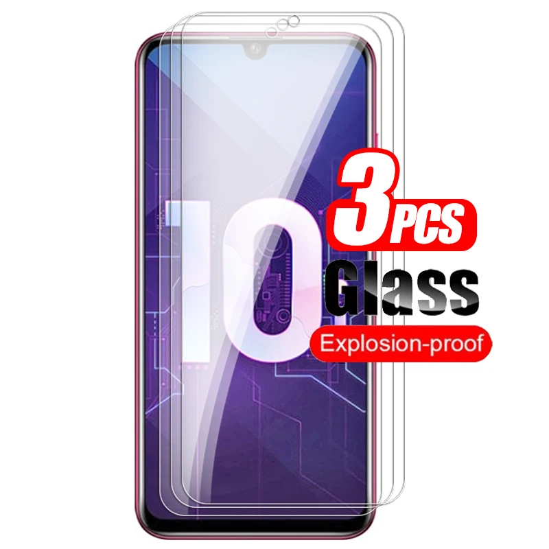 

On Honor 10i Glass 3pcs Protective Glass For Huawei Honor 10 Lite Honor10 Light Xonor Honer 10 i Honor10i Screen Protector Cover