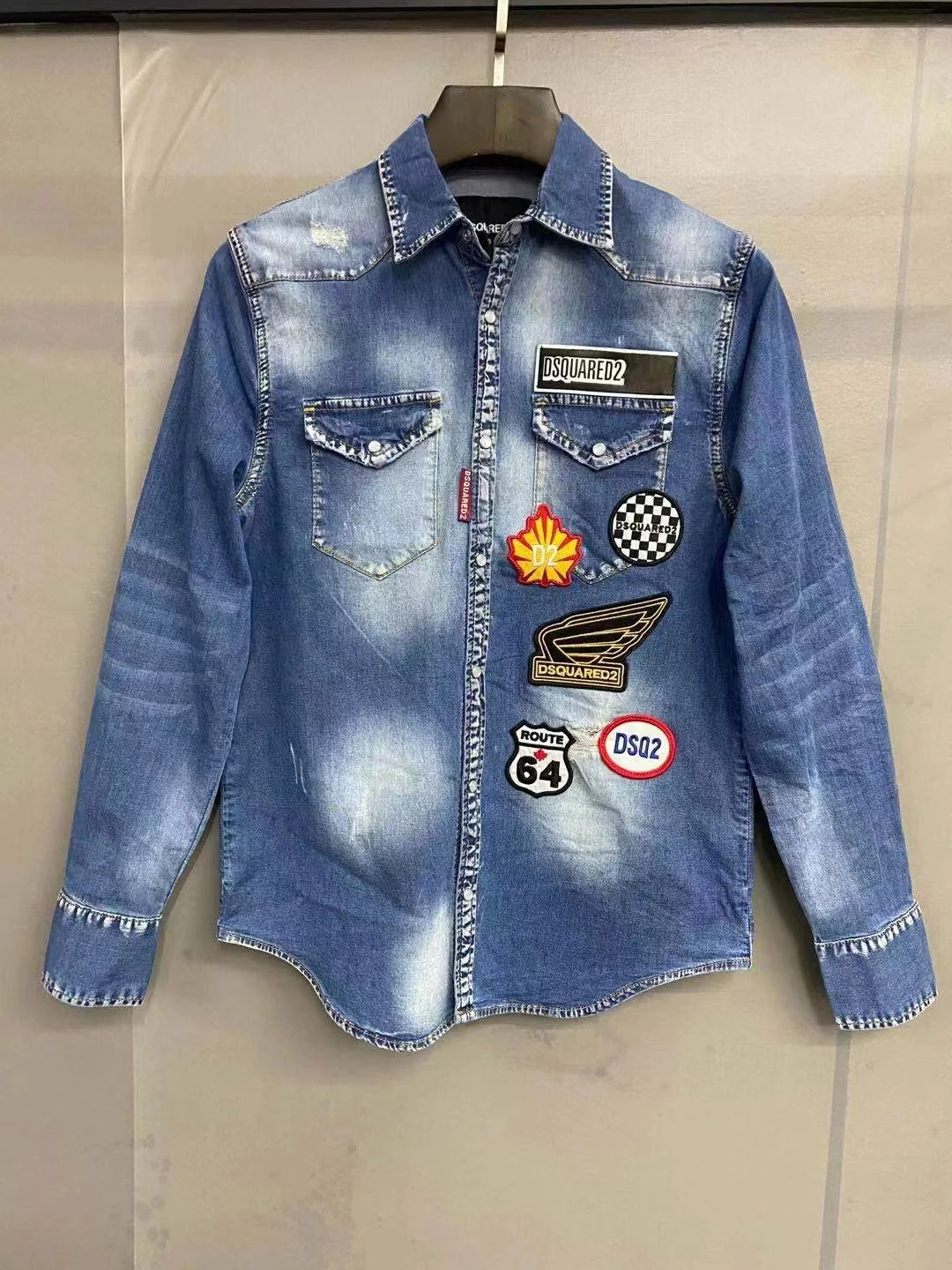 

Мужская осенне-Весенняя Джинсовая блузка с длинным рукавом и одной пуговицей