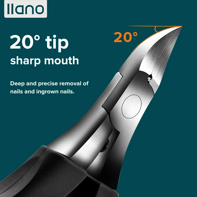 

LLANO Nail Clipper Steel Super-sharp Nail Clipper For Cuticle Pusher Toenails Ingrown Pedicure Nail Clipper Ingrown Toenail Tool