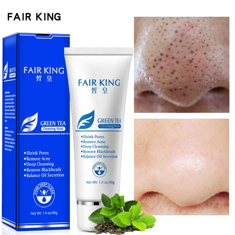 Зелёный чай носа угорь масла Управление грязи поры лица крем Ремонт выцветает