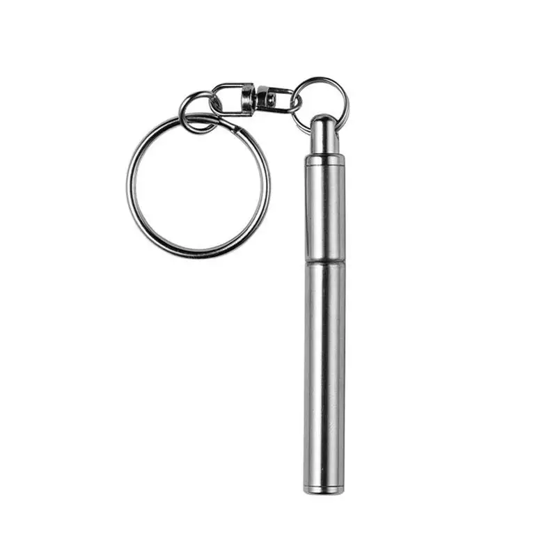 

New Portable steel telescopic pen tool Metal Ball Ergonomic Point Tool Pen Pen Ring Keychain