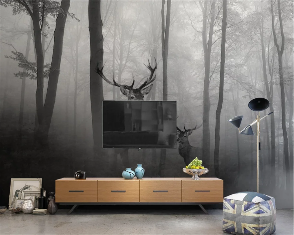 3D-обои beibehang на заказ настенная Фреска в скандинавском стиле черно-белое