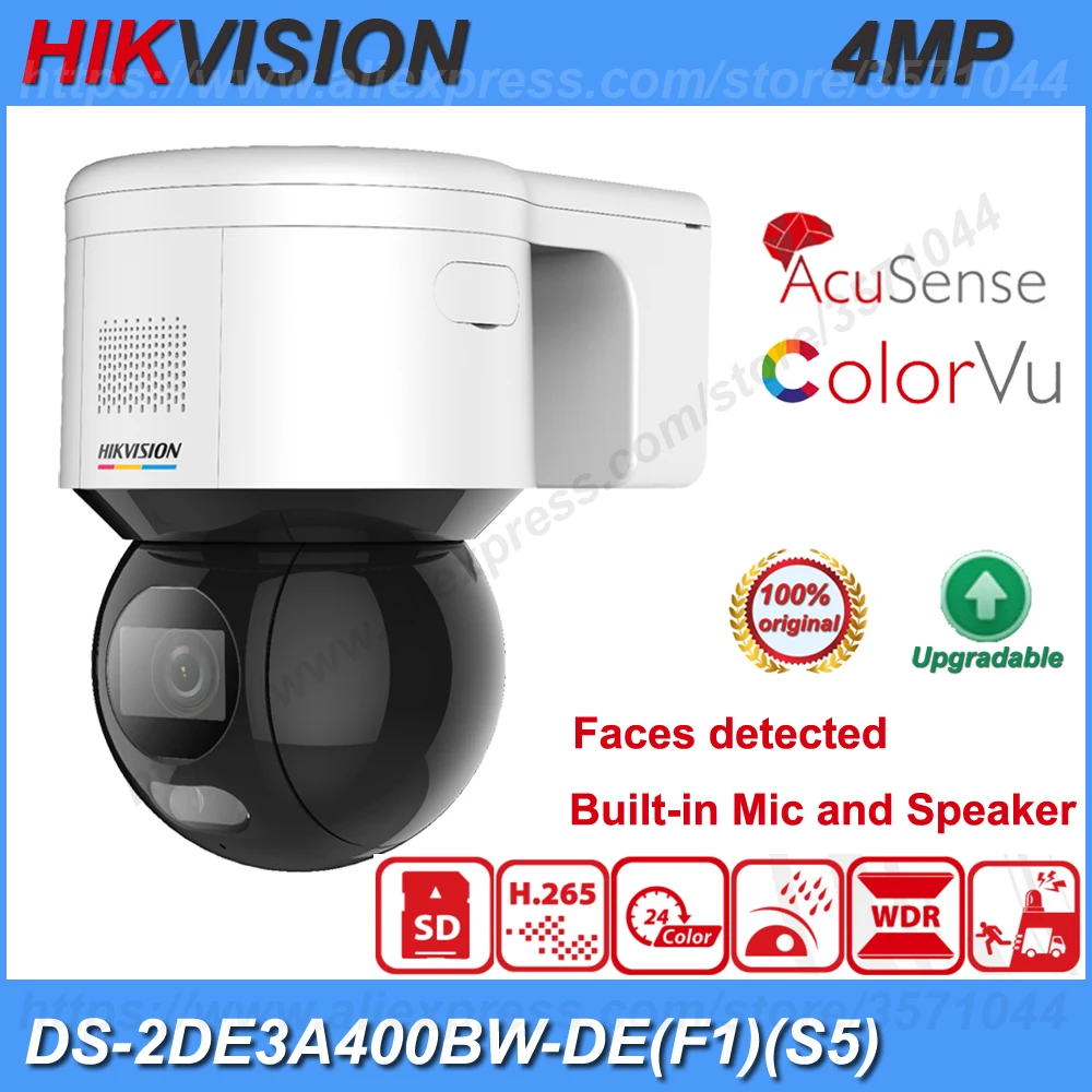 

Hikvision 4 MP ColorVu DS-2DE3A400BW-DE(F1)(S5) Poe Network Speed Dome PTZ SD Card Bulit-in MIc & Speaker Face Capture Camera