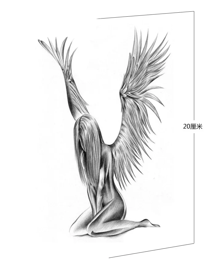 Водостойкая временная татуировка наклейка боди-арт Ангел Татуировка Женская