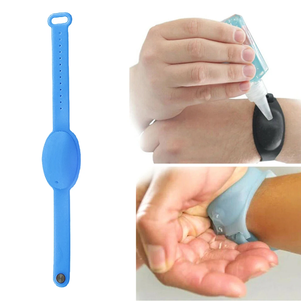 

Liquid Bracelet Dispenser Silver Wristband Bottle Wristband Hand Dispenser Portable Gel Storage Bracelets for Girls Boys Kids