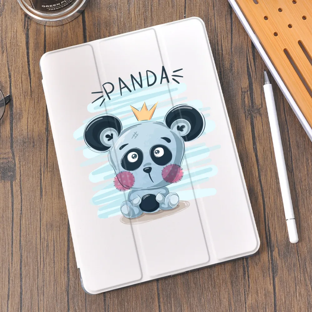 

Cute Panda luxury Silicone iPad Case For 10.2 Air 4 Pro 10.9 2020 With Pen Holder 7th 8th Generation 12.9 Pro 2018 Mini 4 5