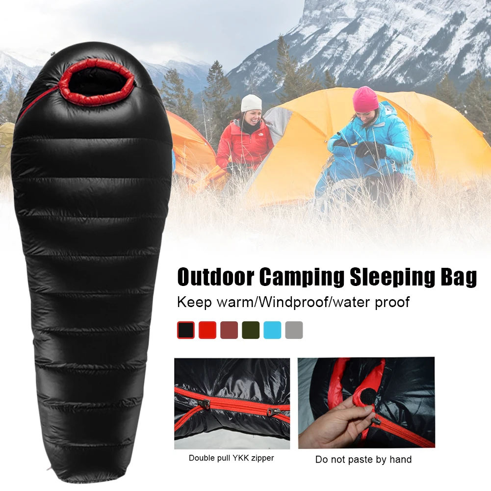 

Winter Warm Camping Sleeping Bag Portable Lightweight Water Repellent Mummy Bag with Storage Bag Backpacking Hiking Equipment