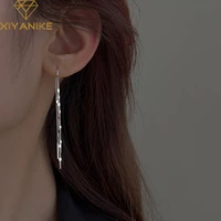 xiyanike silver color long tassel drop earrings female fashion temperament handmade jewelry engagement party accessories