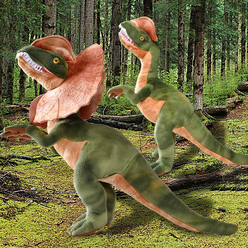 Jurassic Park Dilophosaurus Dinosaur Plush Toy Double Crested Lizard Figure Stuffed Toy Cool Kids Gift for Children Dropshipping