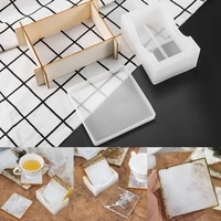 coaster molds square coaster storage box epoxy resin mold for diy handmade crystal coasters casting silicon mould