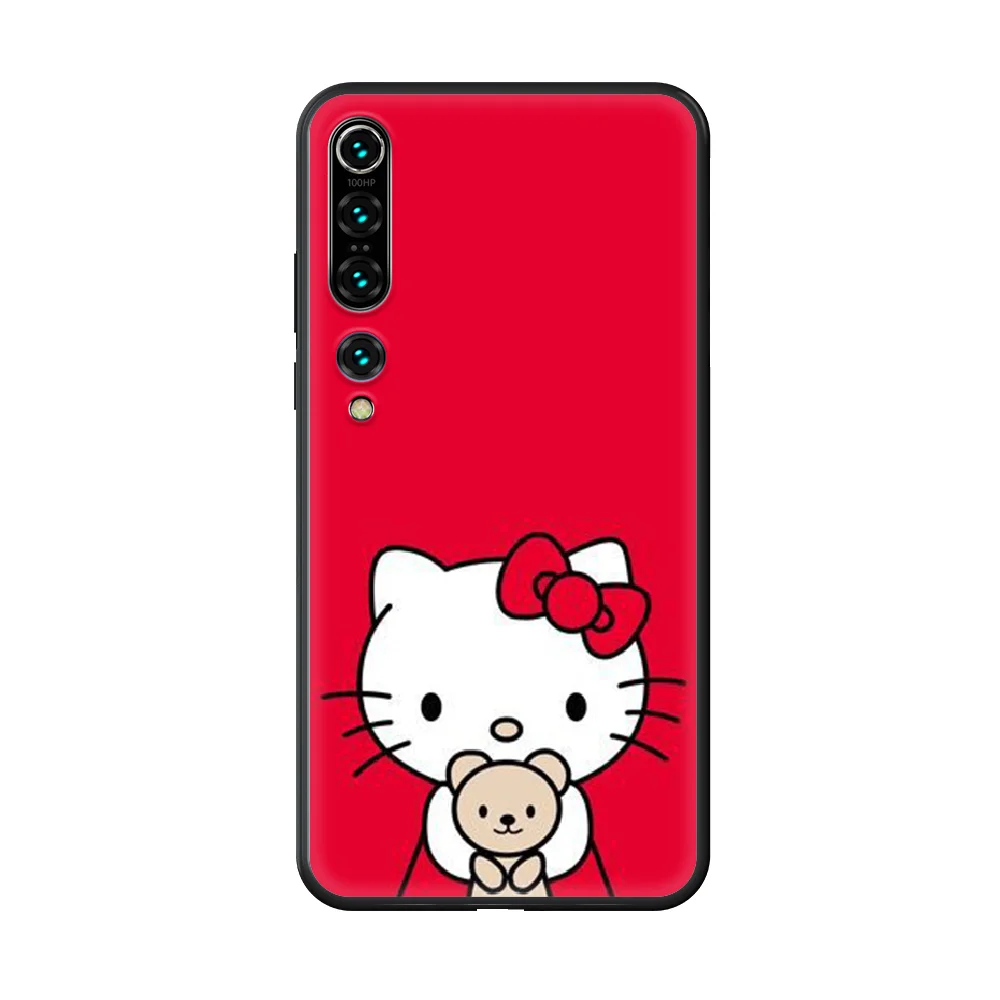 

Cute Cartoon Kitty Cat Phone case for Xiaomi mi 4 5X 6 X A1 A2 8 9 T 10 F1 Lite pro SE Max Mix Note 2 3 lite black cover soft