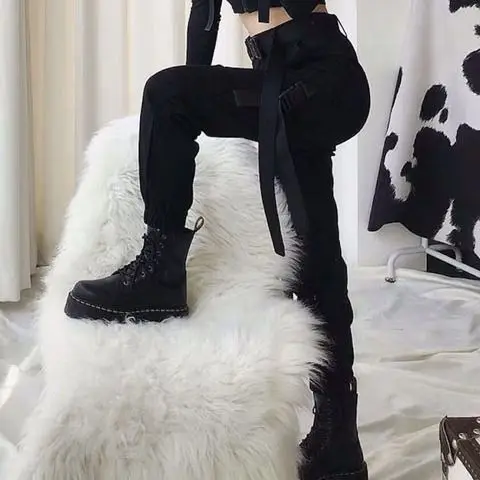 Женские брюки 2019 весна лето Модные однотонные с высокой талией свободные